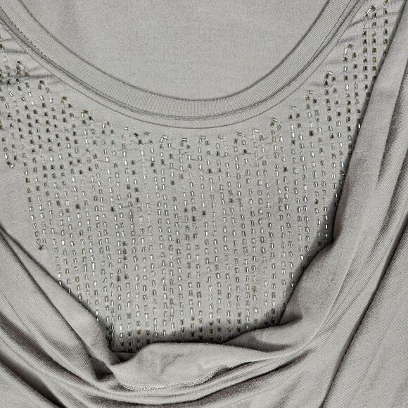 Soft Surroundings Womens Medium Draped Twinkle Top Tan Taupe - Picture 4 of 10